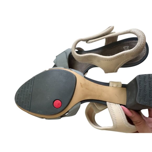 CAMPER Blue Tan Ankle Strap Sandals Heels Size 39 / US 9 - Picture 8 of 9